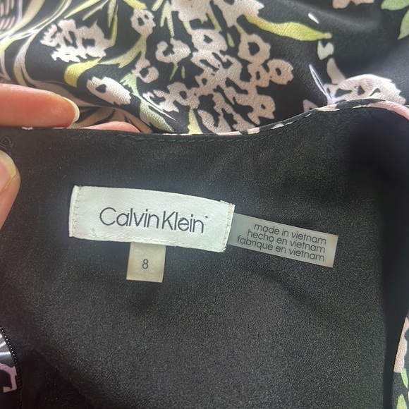 Calvin Klein Women’s Floral Belted A Line Layered Maci Dress Size 8 - Picture 15 of 17
